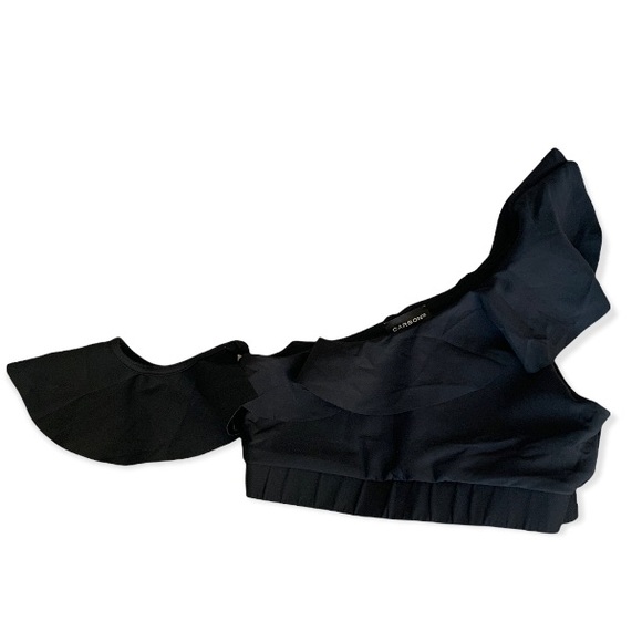 Carbon38 Off-Should Ruffle Workout Top/Bra Small - Picture 3 of 6